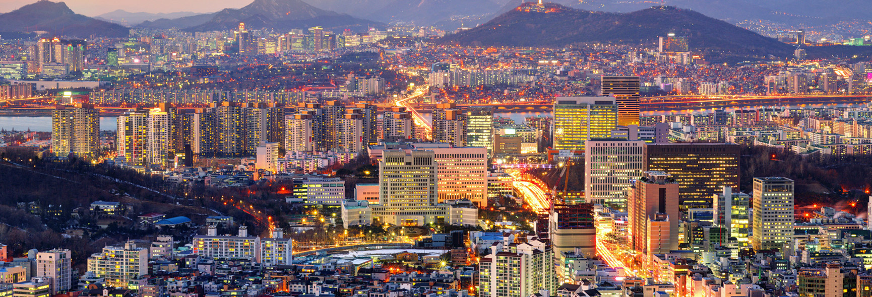 Ville Seoul de nuit